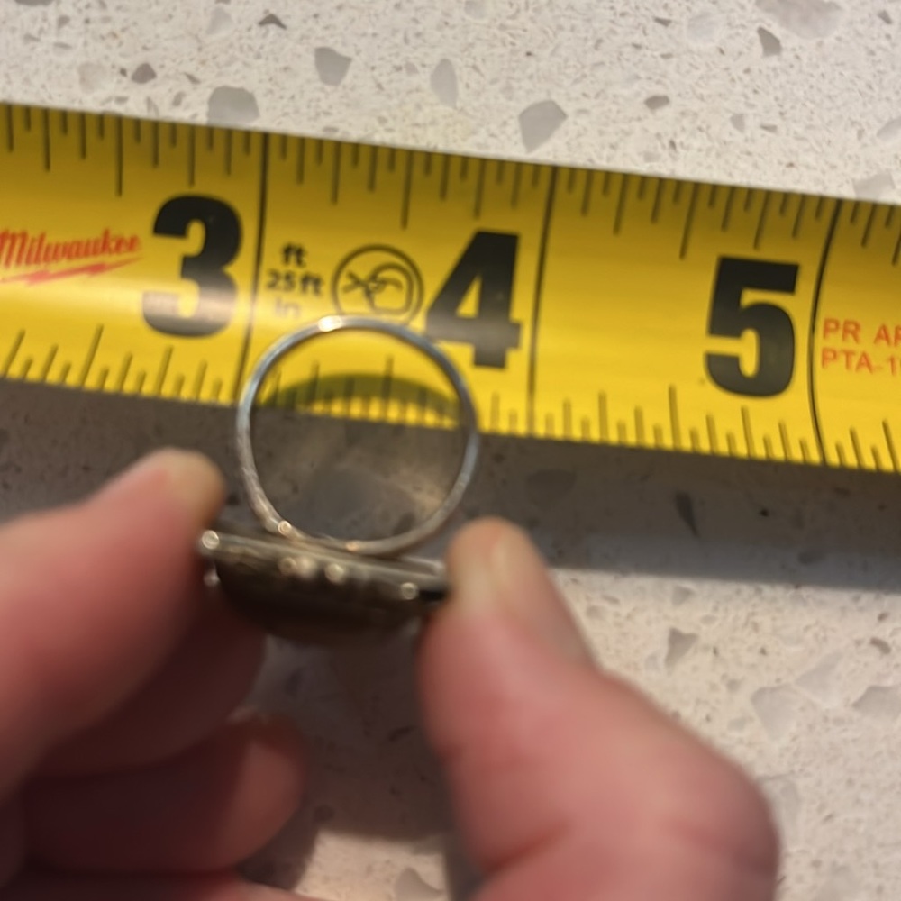 Amber Silver Ring - image 2